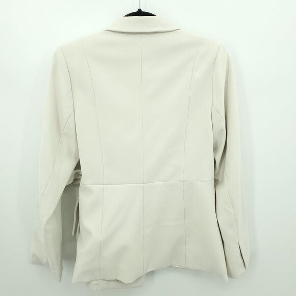 SPANX Carefree Crepe Wrap Blazer M Parchment (Cream/White) - Picture 4 of 16